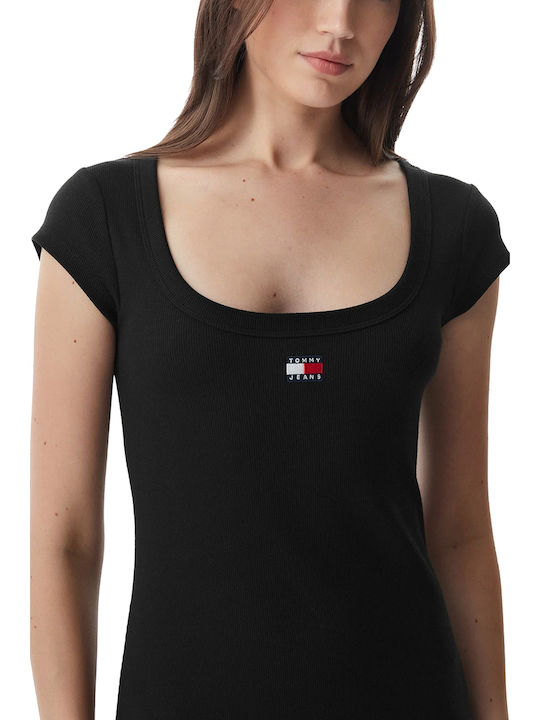 Καλοκαιρινό Maxi T-shirt Φόρεμα Μαύρο