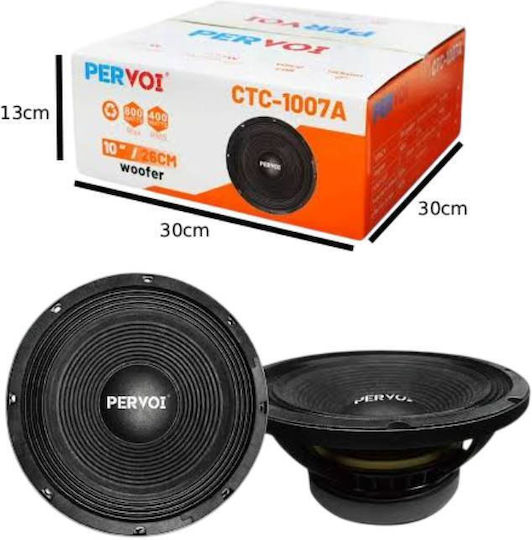 Pervoi Car Audio Subwoofer 10" 800w Ctc-1007a Subwoofer Speaker Tf238794