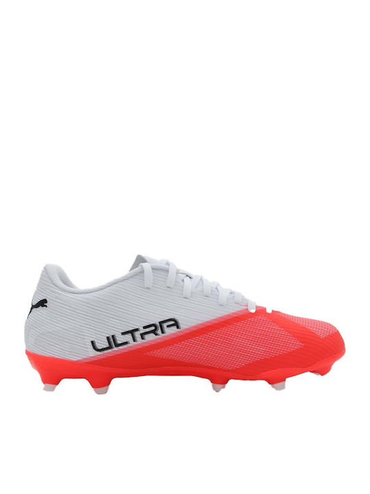 PUMA Play FG/AG Ghete Fotbal Cu Crampoane Albe