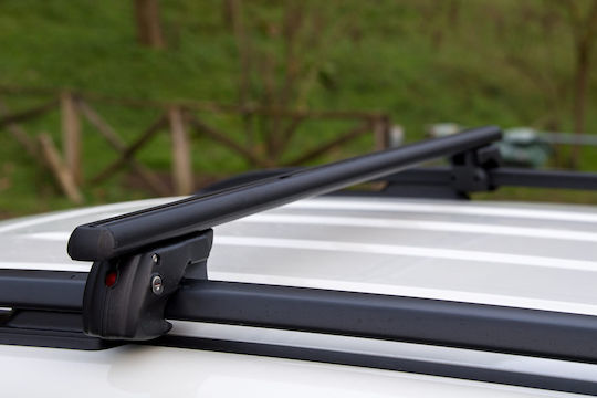 Menabo Aluminum Roof Bars Sherman XL Black 135 Cm Black Color Citroen C3 Mk2 Picasso 5 Doors 2008>2017 Raised Rails Parallel Bars Empty 2 Pieces 12290/mb Mp.12290/mb-35