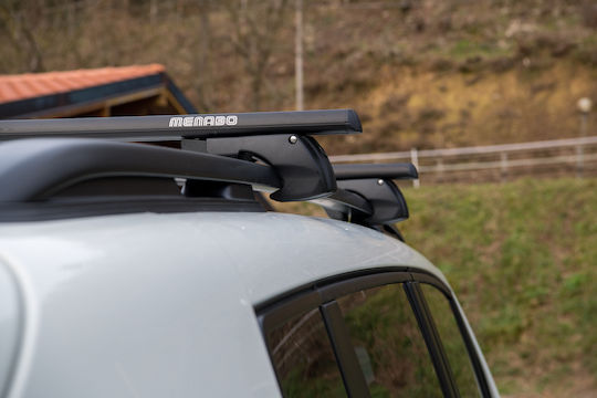 Menabo Aluminum Roof Bars Sherman XL Black 135 Cm Black Color Volvo V70 5 Doors 2000>2007 Raised Rails Parallel Bars Set 2 Pieces 12290/mb Mp.12290/mb-215