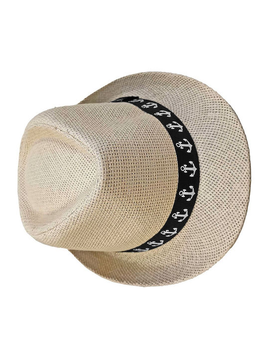 Summertiempo Pălărie bărbătească textilă Fedora Ecru