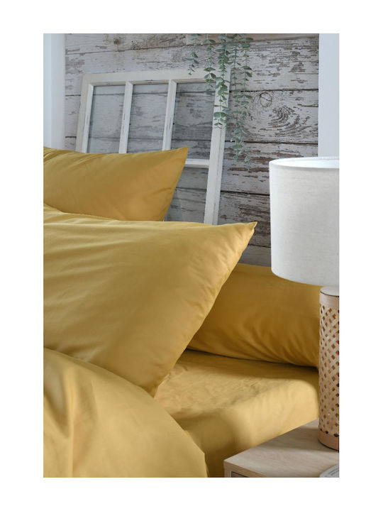 Bettlaken für Einzelbett mit Gummibettlaken 90x190cm Gelb