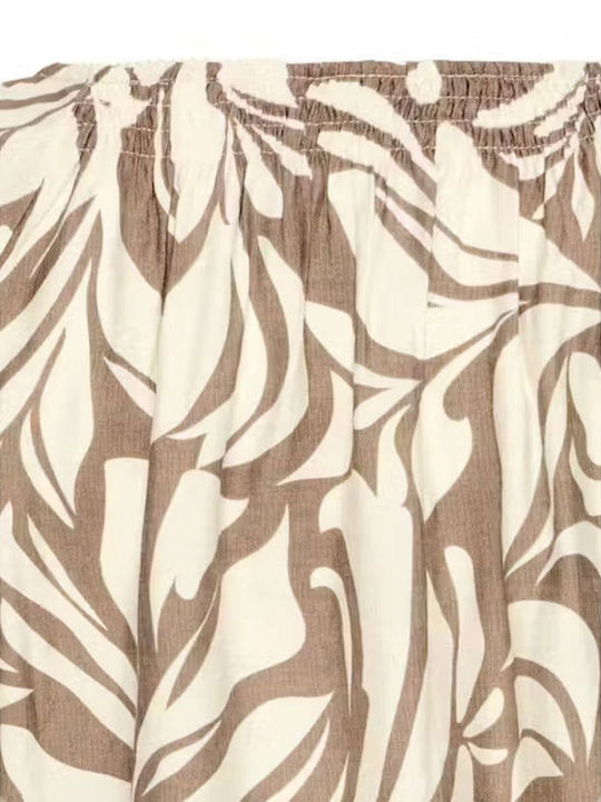 Women's Short Sleeve Brown Blouse