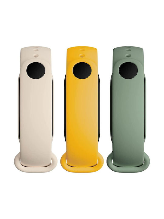 Xiaomi Λουράκι Σιλικόνης White / Yellow / Green (Mi Smart Band 5/Mi Smart Band 6)