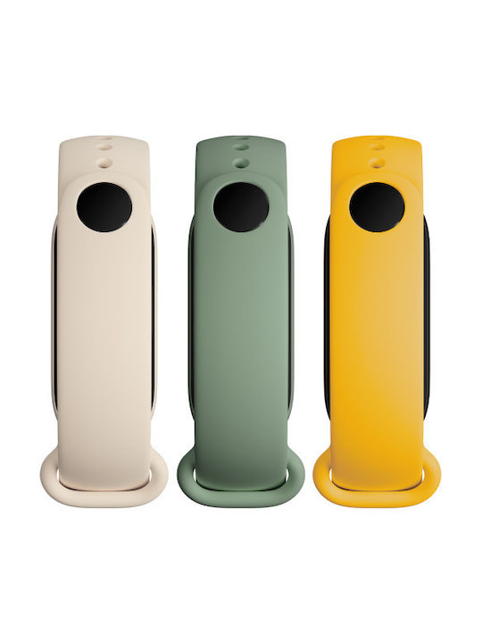 Xiaomi Λουράκι Σιλικόνης White / Yellow / Green (Mi Smart Band 5/Mi Smart Band 6)