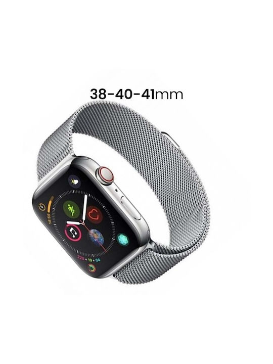 Devia Elegant Milanese Λουράκι Μεταλλικό Ασημί (Apple Watch 38/40/41mm)
