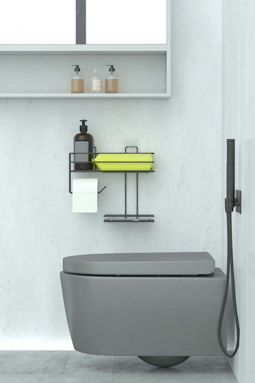 SteweHome SteweHome Wandmontiertes Badezimmerregal Metallisch Schwarz