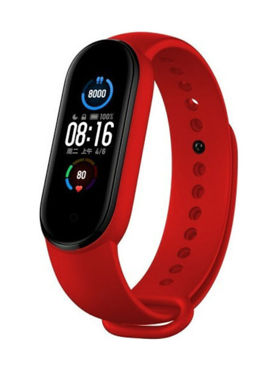 Tech-Protect Iconband Curea Silicon cu Pin Roșu (Xiaomi Mi Band 5/6/7)