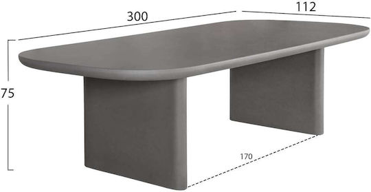 Τραπεζαρίας Γκρι 300x112x75εκ. Τραπεζαρίας Γκρι 300x112x75εκ.