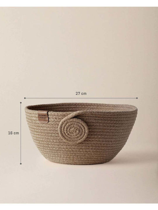 SteweHome Διακοσμητικό Καλάθι Πλαστικό Μπεζ 27x14x16εκ.