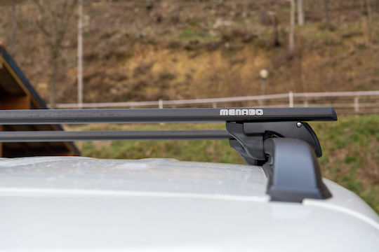 Menabo Aluminum Car Roof Bars for Volvo V50 5D 2004>2008 Set with Roof Rack Legs Black
