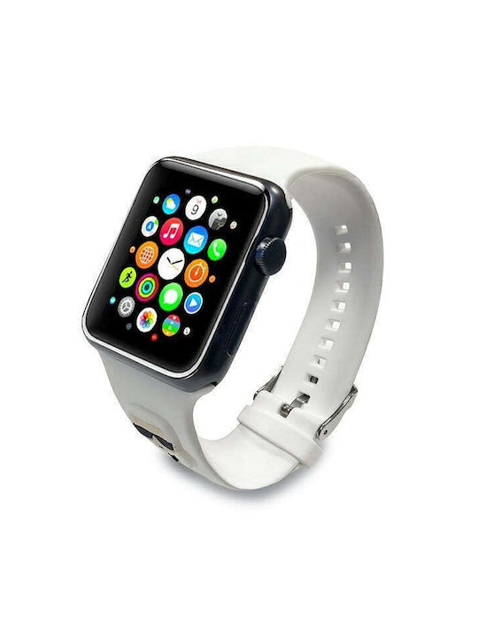 Karl Lagerfeld Karl Head Λουράκι Σιλικόνης Λευκό (Apple Watch 42/44/45mm)