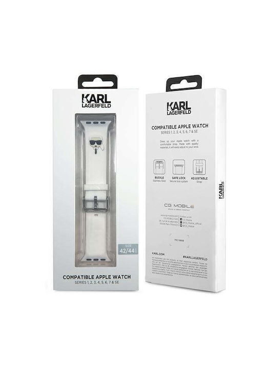 Karl Lagerfeld Karl Head Λουράκι Σιλικόνης Λευκό (Apple Watch 42/44/45mm)