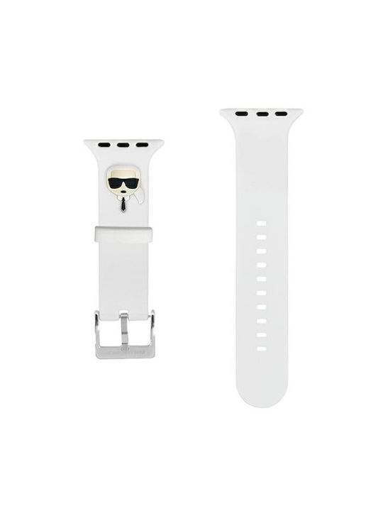 Karl Lagerfeld Karl Head Λουράκι Σιλικόνης Λευκό (Apple Watch 42/44/45mm)