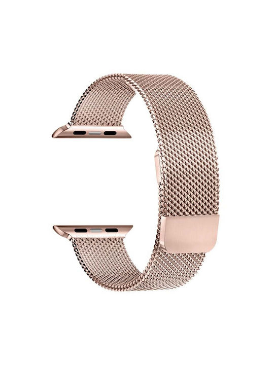 Devia Elegant Milanese Strap Λουράκι Μεταλλικό Ροζ Χρυσό (Apple Watch 42/44/45mm)