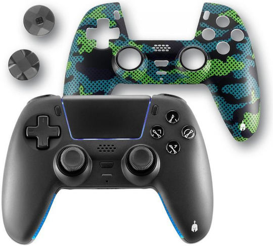 Spartan Gear Sarissa Wireless Gamepad for PC / PS4 / PS5 / Switch Black + One Extra Faceplate