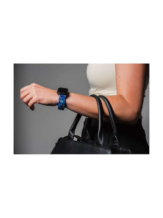 Forcell F-design Armband Rostfreier Stahl Blau (Apple Watch 38/40/41 mm)