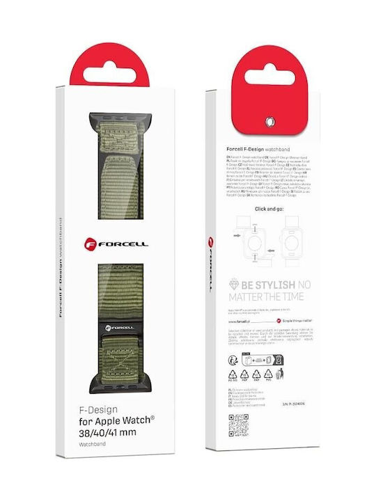 Forcell F-design Λουράκι Υφασμάτινο Πράσινο (Apple Watch 38/40/41 mm)