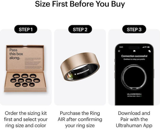Ultrahuman Air Smart Ring 24mm Waterproof with Pedometer Rose Gold