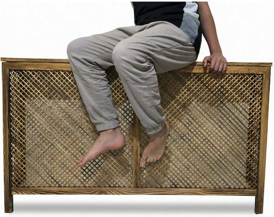 SteweHome Radiator Cover Made of Brown Particleboard 120x20x80cm