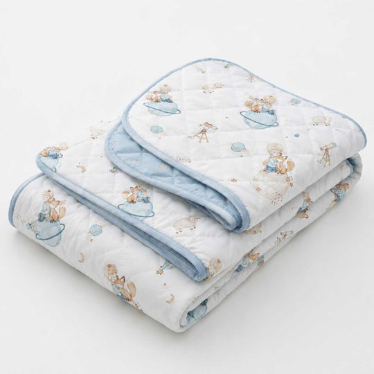 Vesta Home Детско Памучно Одеяло White-ciel 120x160см Vesta Home Детско Памучно Одеяло White-ciel 120x160см