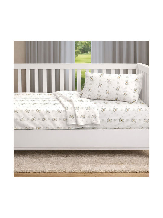 Dimcol Baby Duvet Cover Newborn Bear 717 1 White Grey 120x160 cm