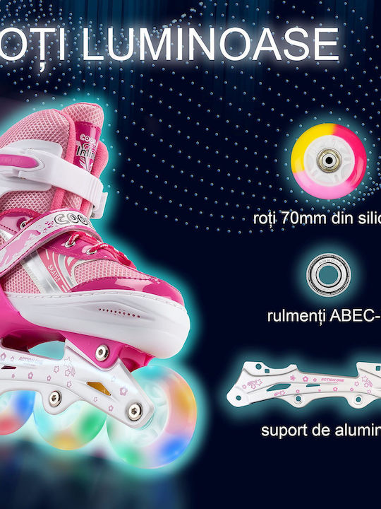 Action One Pinky Adjustable Inline Skates Size M 35-38 Pink Action One Pinky Adjustable Inline Skates Size M 35-38 Pink