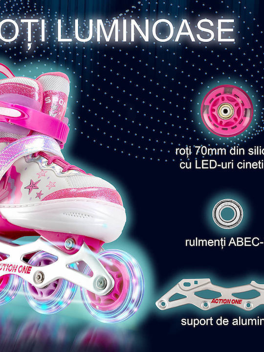 Action One Kleine Meerjungfrau Einstellbare Inline Roller Größe S 31-34 Rosa