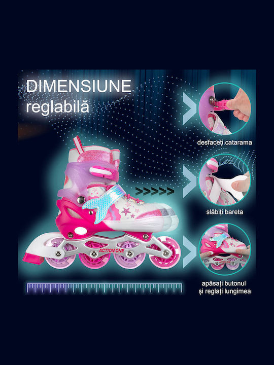 Action One Little Mermaid Adjustable Inline Skates Size M 35-38 Pink Action One Little Mermaid Adjustable Inline Skates Size M 35-38 Pink