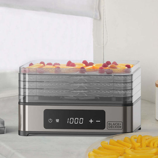 Black & Decker Deshidrator De Alimente Cu 5 Rafturi Și Temperatură Reglabilă 35-70°C