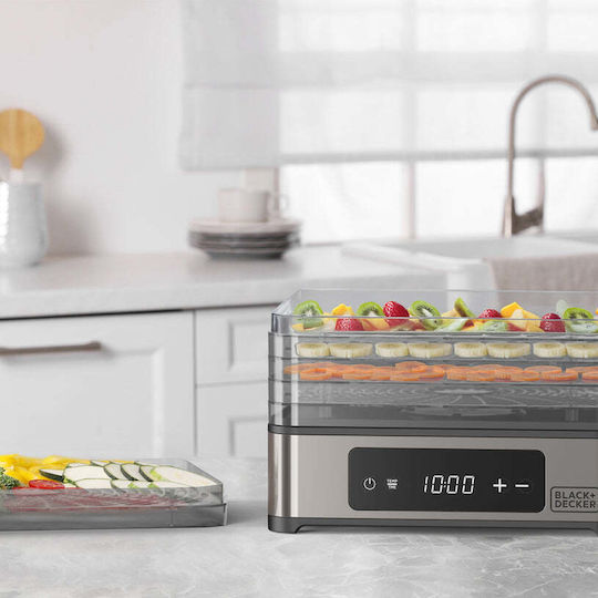Black & Decker Deshidrator De Alimente Cu 5 Rafturi Și Temperatură Reglabilă 35-70°C