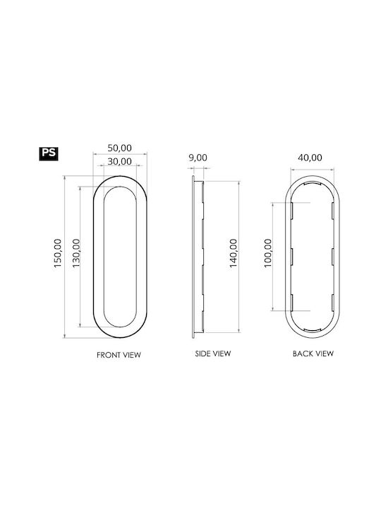 Convex Серия 1509ps-s73s73 Дръжка За Врата Бронзова 50мм 1509PS-S73S73
