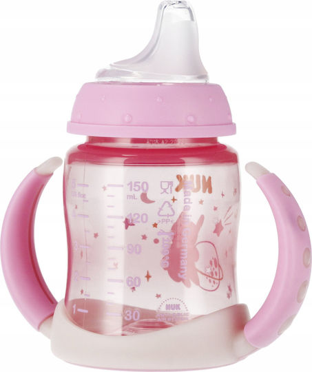 Nuk Bottle Εκπαιδευτικό Μπιμπερό Πλαστικό με Λαβές Ροζ 150ml