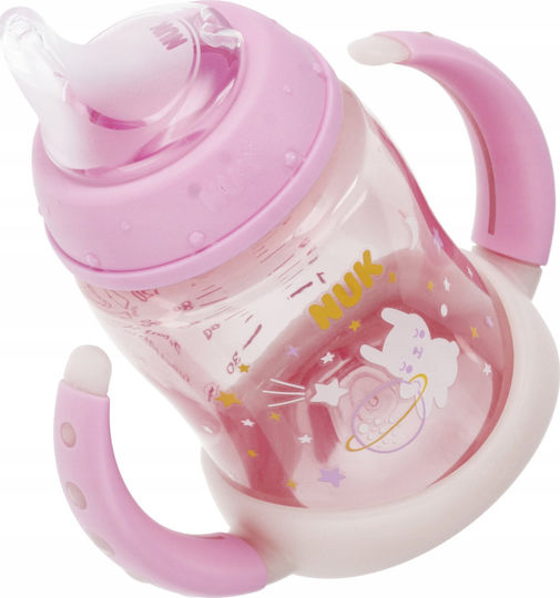 Nuk Bottle Εκπαιδευτικό Μπιμπερό Πλαστικό με Λαβές Ροζ 150ml