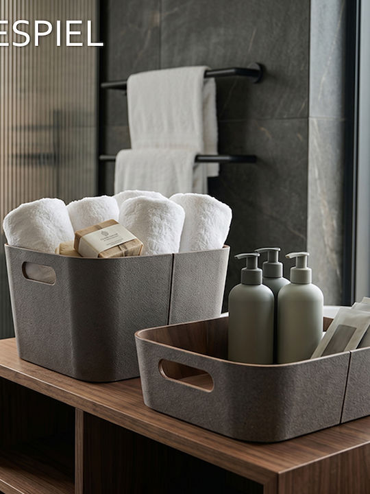 Espiel Set of Decorative Baskets Fabric Gray 30.5x30.5x15.2cm 6pcs