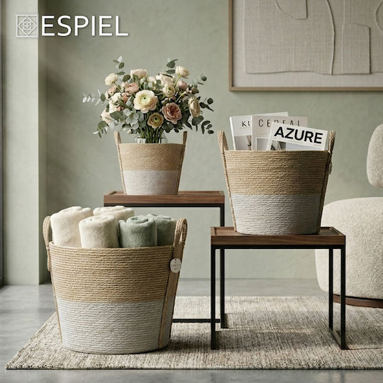 Espiel Basket Synth Rattan Round Set/3 Natural White 35x20 30x17 25x14cm Code Fex205 Espiel Basket Synth Rattan Round Set/3 Natural White 35x20 30x17 25x14cm Code Fex205