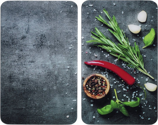 Wenko Rosemary Protective Glass Hob Plates 2 Pieces 30 x 52 Cm Tempered Glass