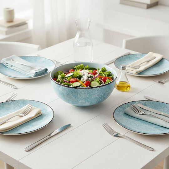 Oriana Ferelli Ceramic Salad Bowl Blue 25x25cm