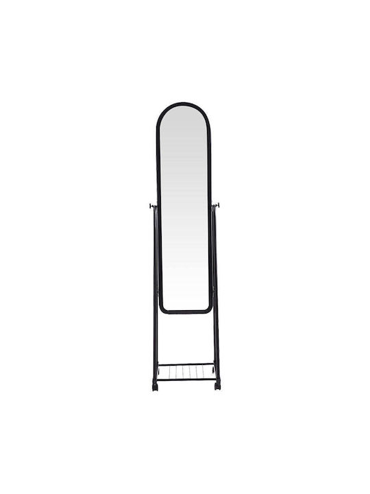 Pakketo Lomna Boden- oder Standspiegel Gewölbt mit Schwarzem Metallischem Rahmen 160x38.5cm