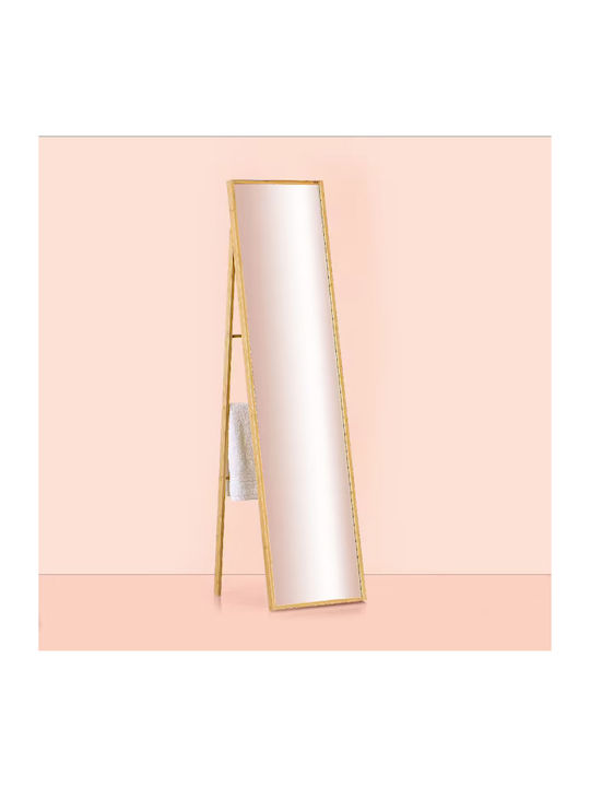 5Five Floor Mirror with Beige Wooden Frame 160x41cm