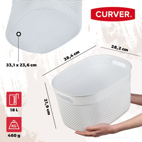 Grozs Filo Storage Basket L 18L 38x28x22cm White