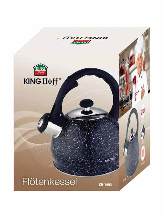 KING Hoff Teekanne Rostfreier Stahl Schwarz 2000ml