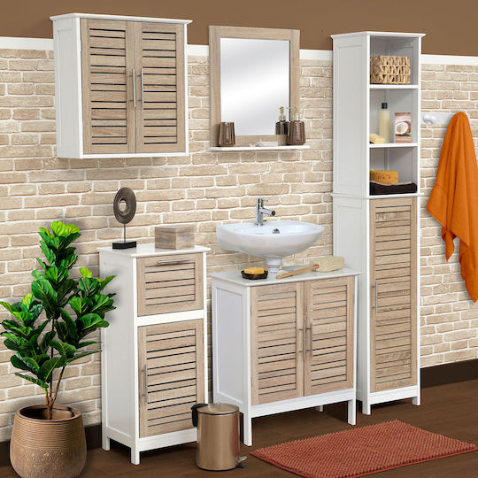 Evideco 9901306 Στήλη Μπάνιου Δαπέδου 35x26x173cm Φυσικό Ξύλο