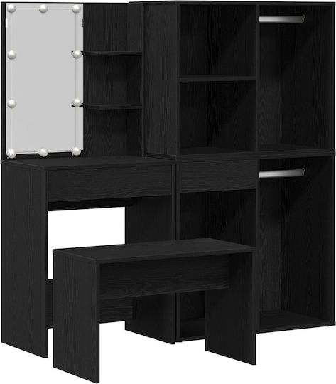 Schminktisch Hölzern Black Oak mit Spiegel 60x40x140cm Schminktisch Hölzern Black Oak mit Spiegel 60x40x140cm