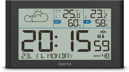 Hama Wetterstation Sylt Mit Außensensor Funk Schwarz 222216