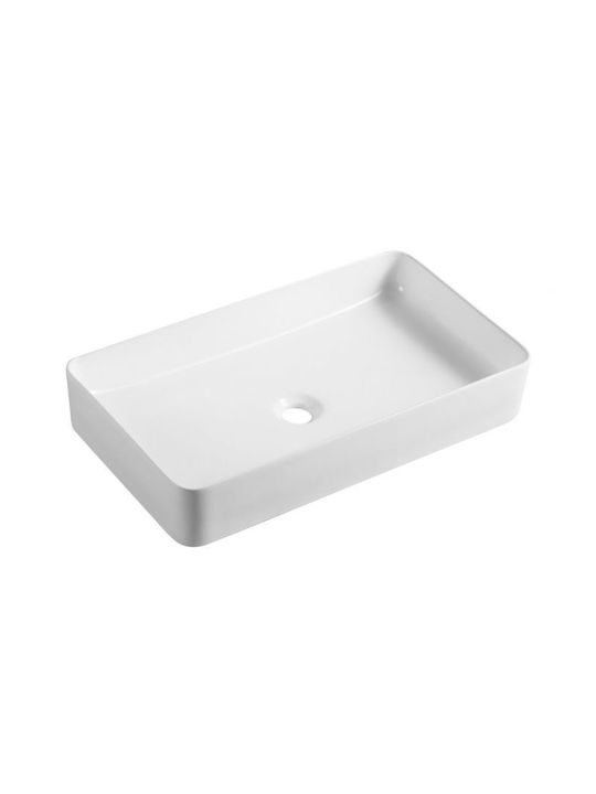 Piccadilly Επικαθήμενος Νιπτήρας Πορσελάνης 60x34cm ΛΕΥΚΟΣ