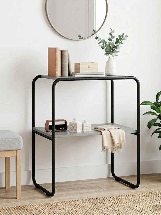 Console Table Made of Wood & Metal Grey L60xW42.5xH70cm