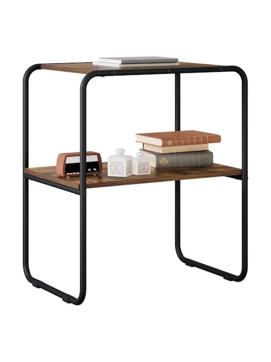 Console Table Made of Wood & Metal Smoked Oak Wood L60xW42.5xH70cm