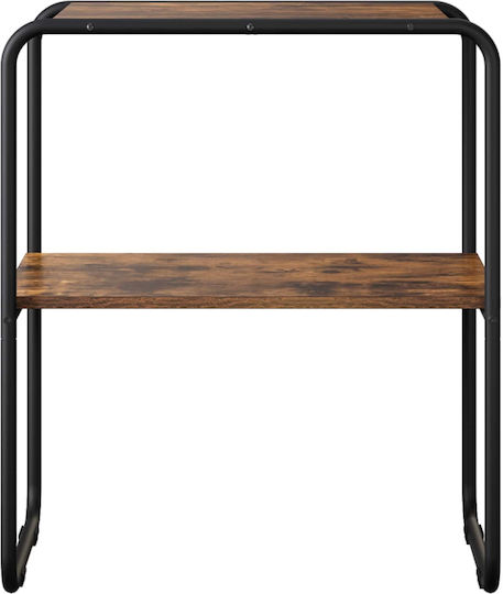 vidaXL Konsolentisch aus Holz & Metall Rauchiges Holz Eichenholz M60xB42,5xH70cm